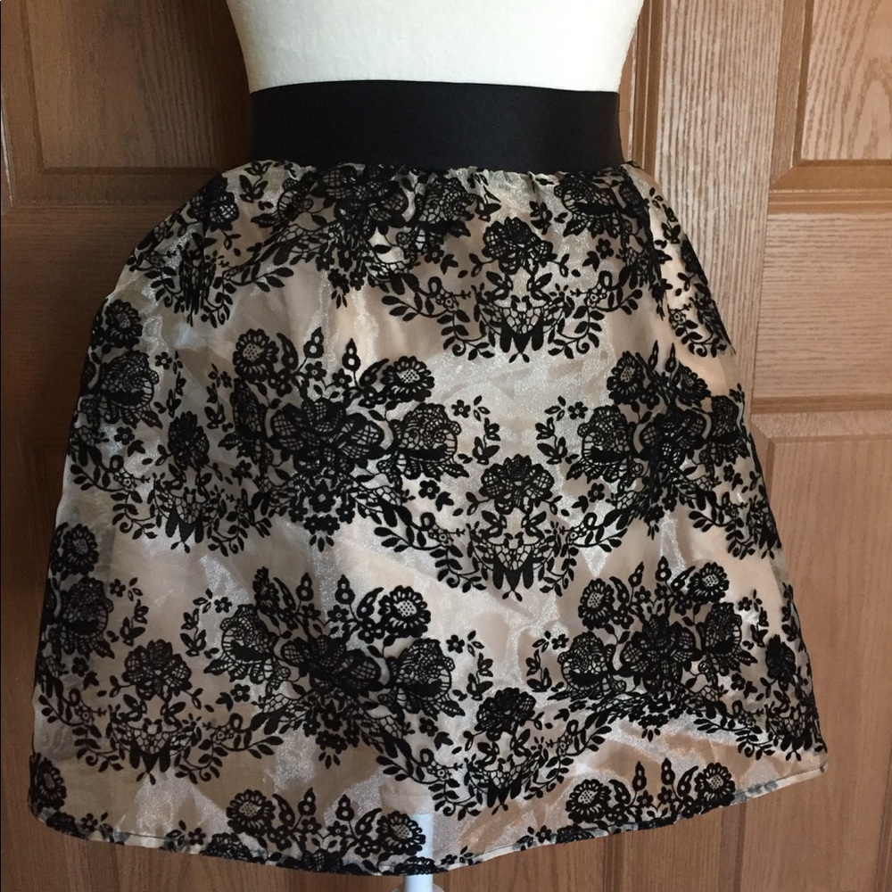 Express sheer floral design skirt